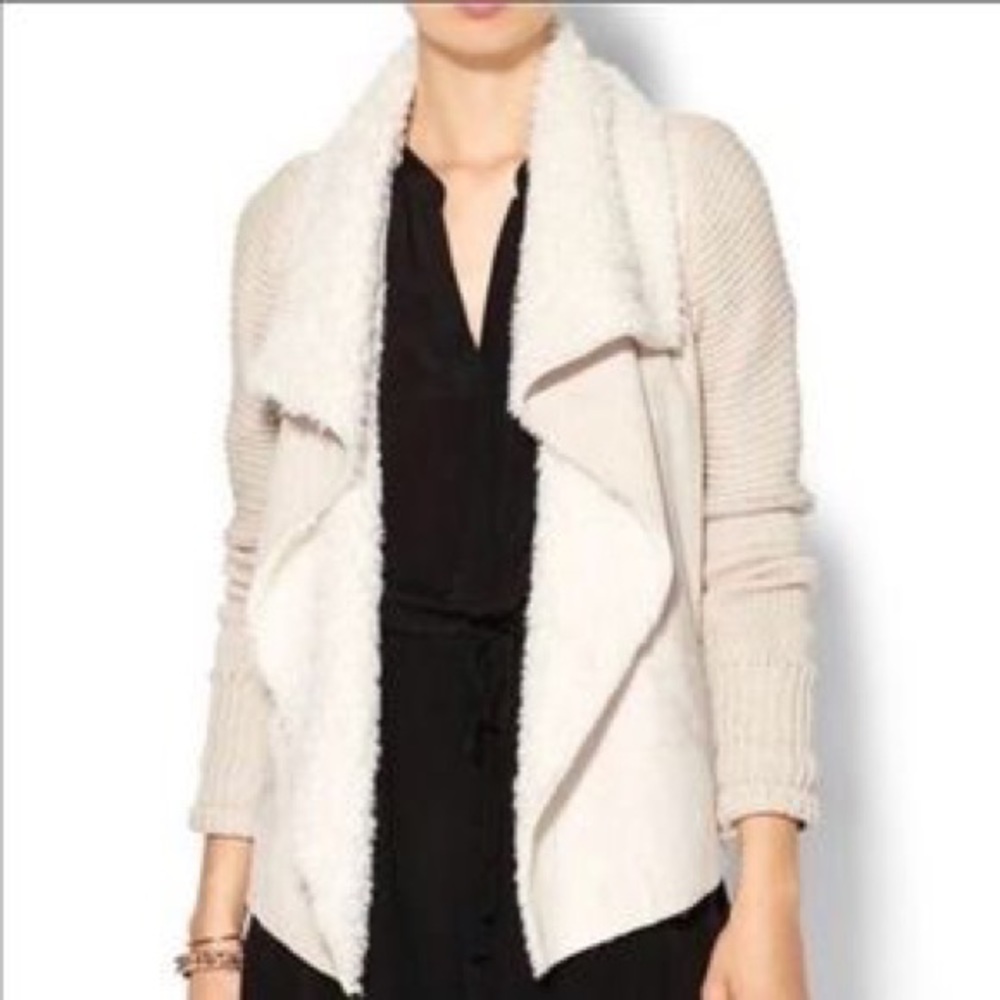 Cream Faux Suede Sweater (NWOT)